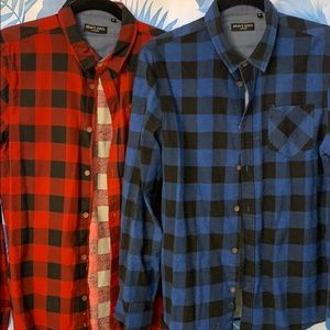 Lot of 2 Men’s M Brave Soul London Flannel LS